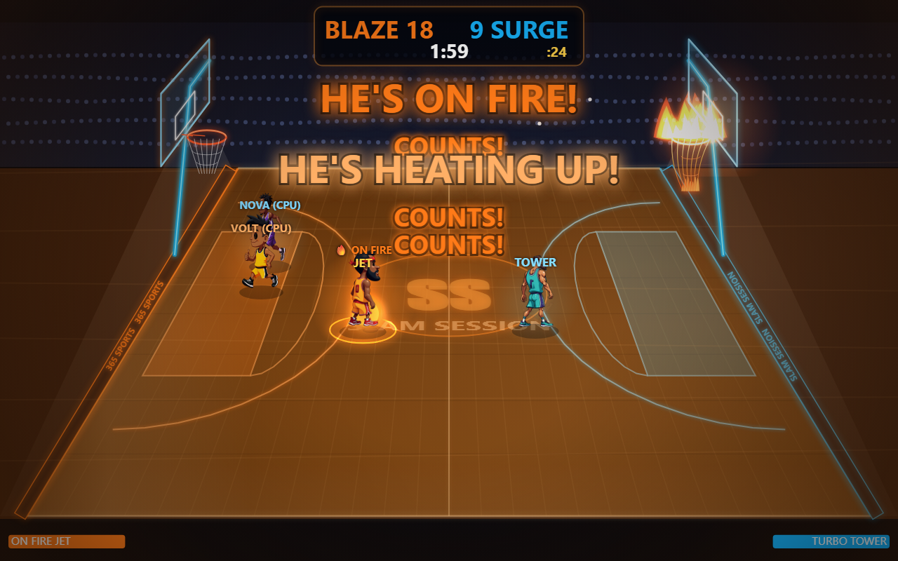 Slam Session gameplay on the big screen